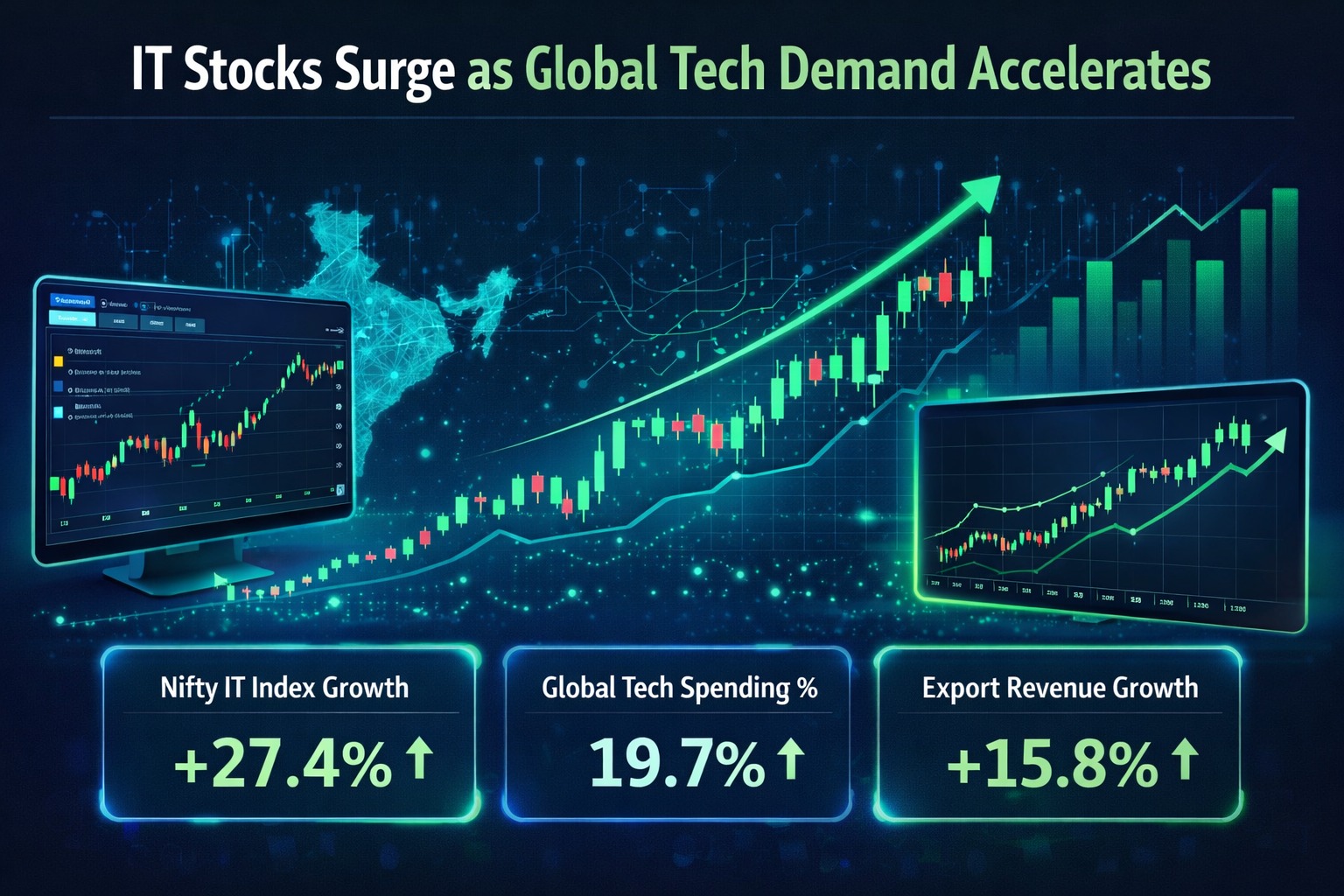 Indian IT stocks rally driven by global tech demand growth chart